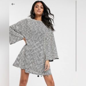 ASOS DESIGN - GREY SWING MINI DRESS (SIZE S)
